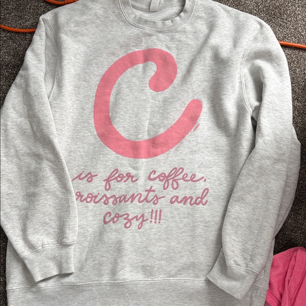 Cozy Pink and Gray Women's Crewneck
